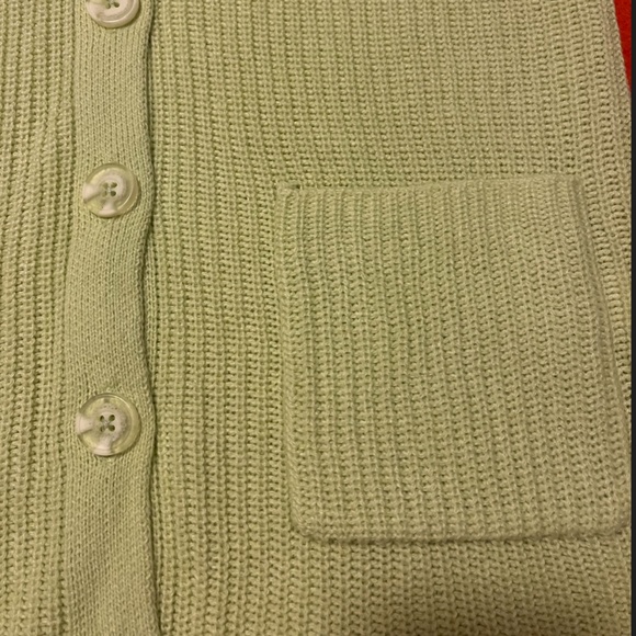 Lime green ribbed button-up V-neck sweater vest NWT - Picture 3 of 7